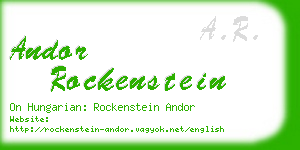 andor rockenstein business card